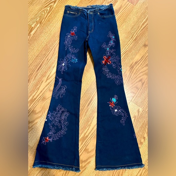 Vintage RAMPAGE JEAN COMPANY * Size 1 ** embroidered and sequins - Picture 1 of 7